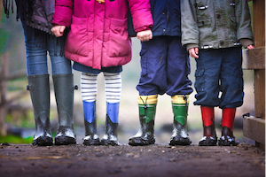 Kids With Water Boots